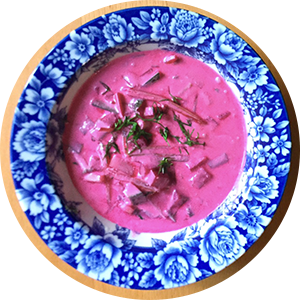 赤いビーツの冷製スープ(ボトフィンカ)
