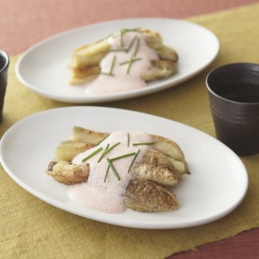 焼きなすの明太子ヨーグルトソース