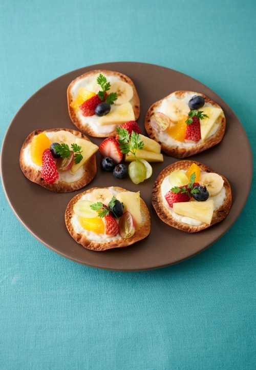 餃子の皮で作るフルーツピザ