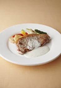 豚肉とグリル野菜の柚子こしょうヨーグルトソース