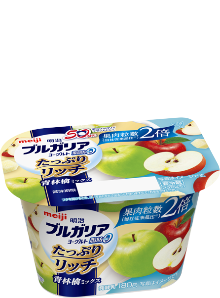 Meiji Bulgaria Yogurt Zero-Fat Plenty & Rich Green Apple Mix 180g