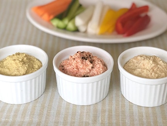 水切りいらずのおからヨーグルトディップ3種