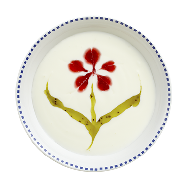 フルーツソース フラワー 作ってみよう ヨーグルトアート Design Your Yogurt つくろう ヨーグルトの新しいおいしさ 株式会社 明治
