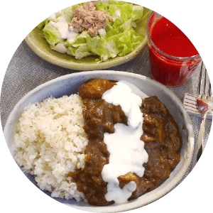 エスプレッソカレーのヨーグルトソースかけ