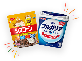 シスコーン サクサクリング チョコと明治ブルガリアヨーグルト