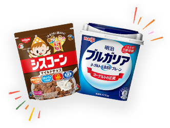 シスコーン マイルドチョコと明治ブルガリアヨーグルト